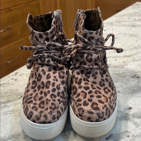 Very G Shoes - Buckle- Very G Leopard Print High-Top Sneakers